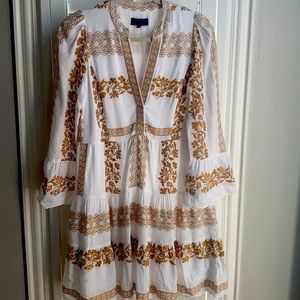 Hale Bob white snd gold dress